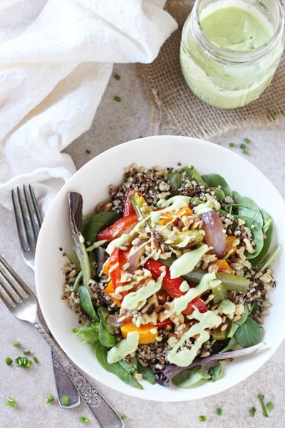Roasted Rainbow Veggie Salad with Quinoa