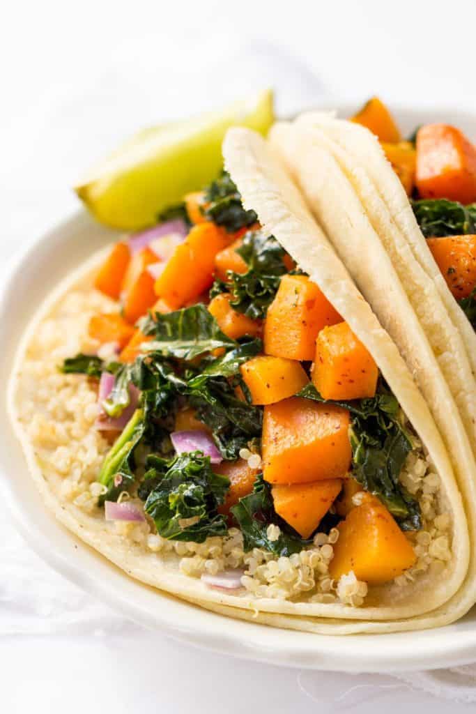 Quinoa Breakfast Tacos with Kale   Butternut Squash