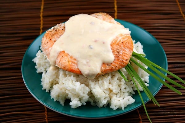 Baked Salmon with Creamy Coconut- Ginger Sauce