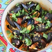 Spanish Mussels with Chorizo and Tomato-Wine Sauce
