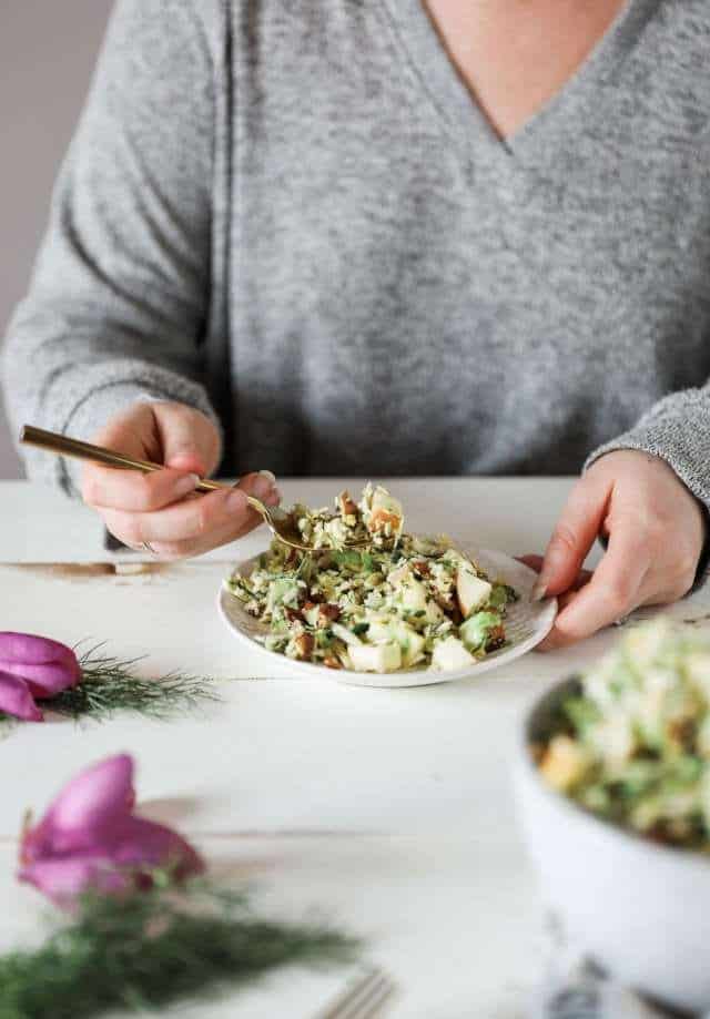 Brussels Sprout Salad with Fennel Garlic Vinaigrette