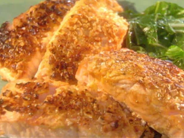Cashew-Crusted Salmon with Bok Choy