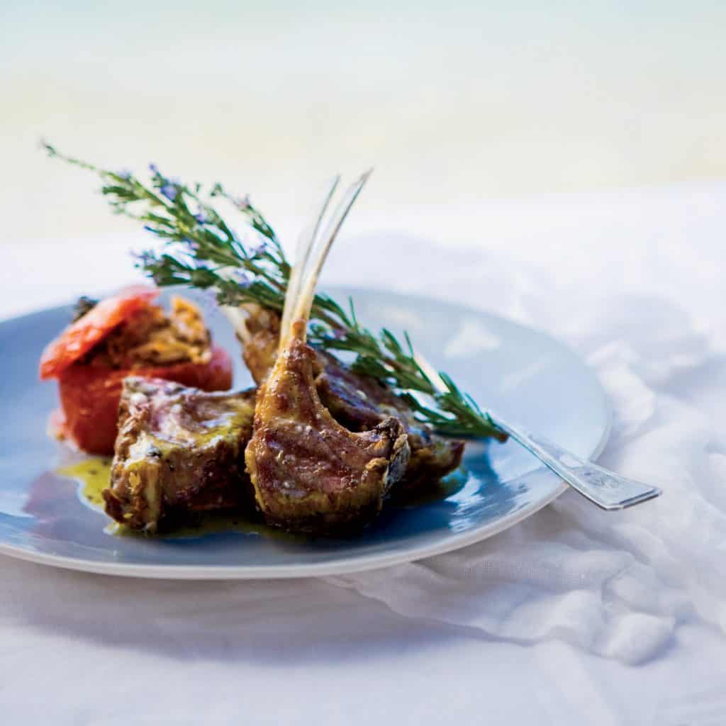Grilled Lamb Chops with Ladolemono