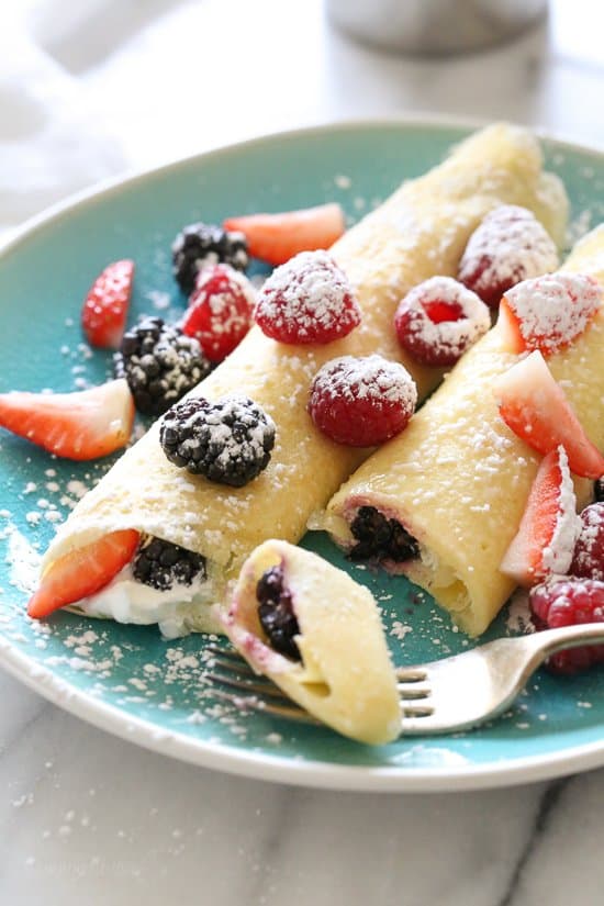 Czech Crepes with Berries and Cream
