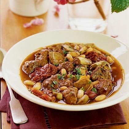 Lamb Stew with White Beans and Artichokes