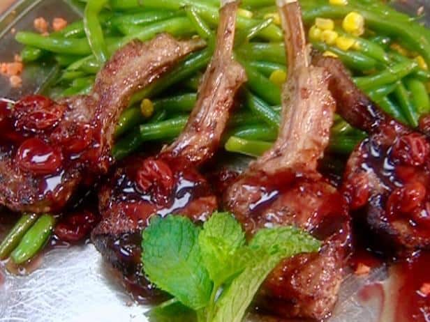 Lamb Chops with Cherry Mint Sauce