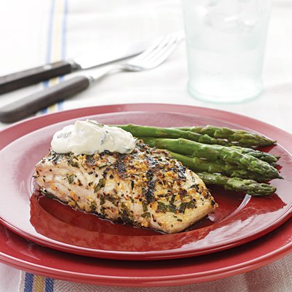 Grilled Amberjack with Country-Style Dijon Cream Sauce