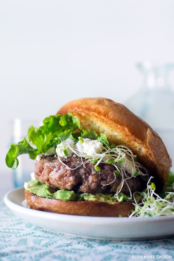 Lamb Burgers with Goat Cheese and Avocado