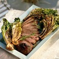 Grilled Leg of Lamb with Curly Endive and Romaine
