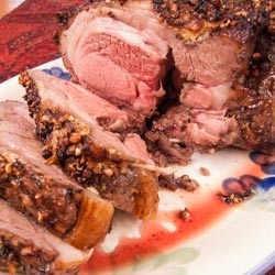 Roast Leg of Lamb with Cracked Peppercorns and Herbs
