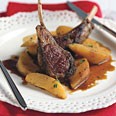 Lamb Chops with Poached Quince and Balsamic Pan Sauce