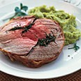 Roast Leg of Lamb with Mint, Garlic, and Lima Bean Purée