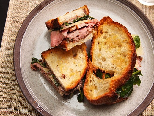 Leftover Lamb Sandwiches With Tapenade Mayo, Watercress, and Caciocavallo Cheese