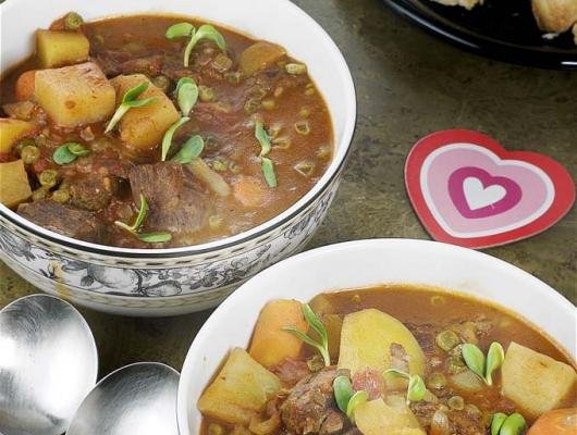 Slow Braised Red Wine Lamb Stew with Moroccan Spices