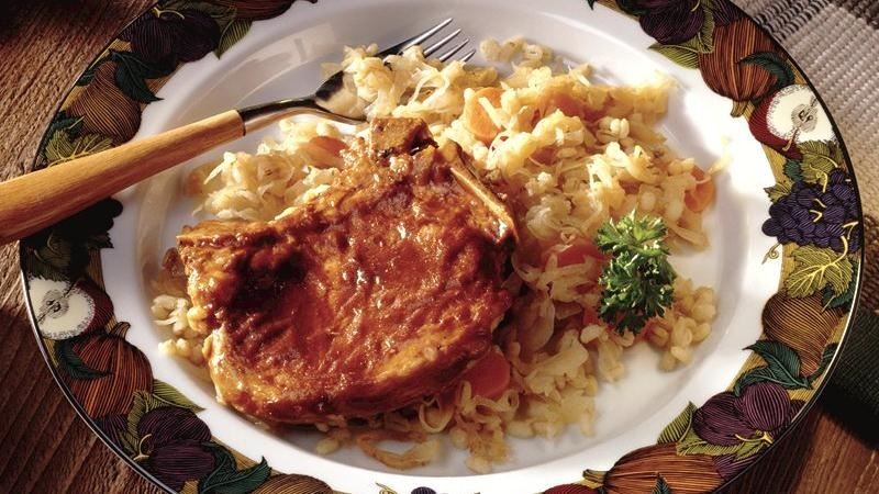 Bavarian Pork Chops and Sauerkraut