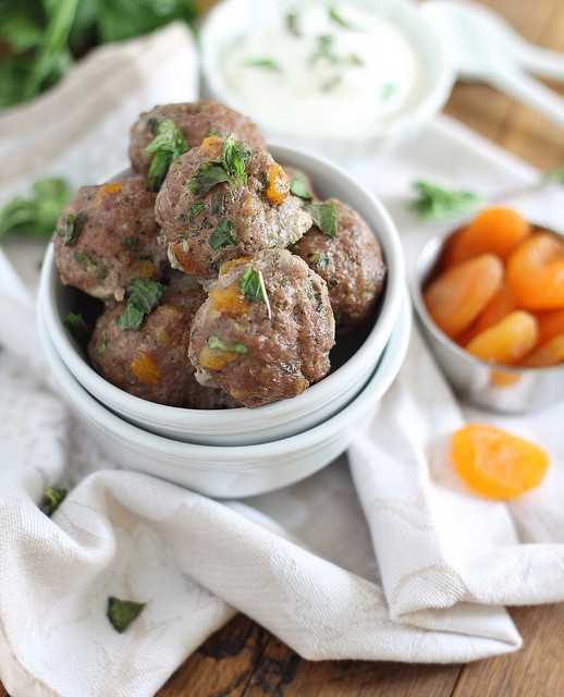 Greek meatballs with mint & dried apricots