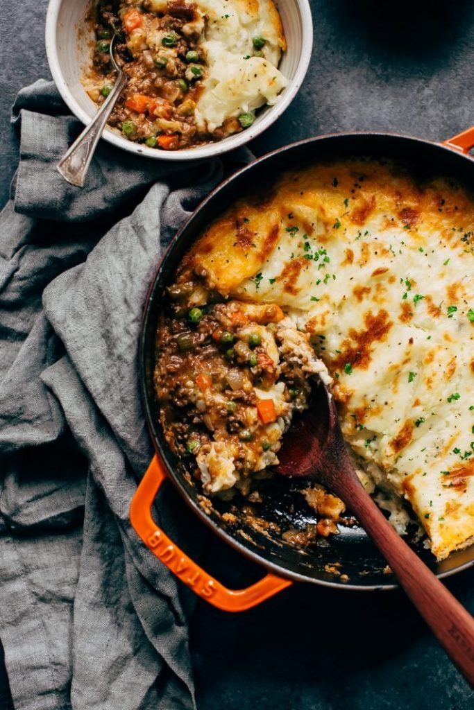 Easy Rustic Shepherd’s Pie with The Cheesiest Mashed Potatoes