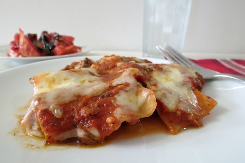 Skillet Meat Lasagna #SundaySupper
