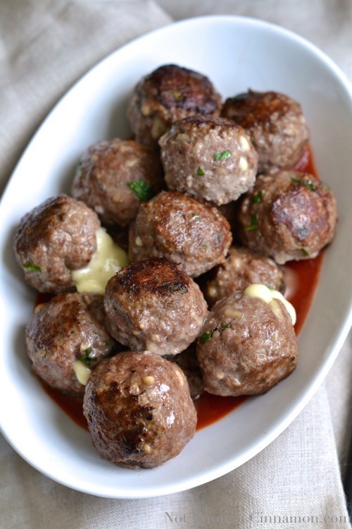 Easy Mozzarella Stuffed Meatballs