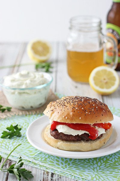 Mediterranean Burgers with Whipped Feta