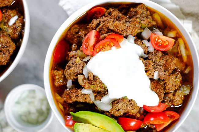 Keto Chili (Paleo + Whole30) Slow Cooker or Instant Pot