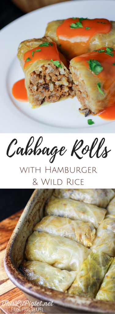 Cabbage Rolls with Hamburger Filling in Tomato Sauce